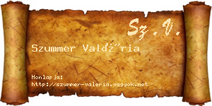 Szummer Valéria névjegykártya