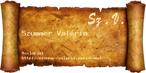 Szummer Valéria névjegykártya